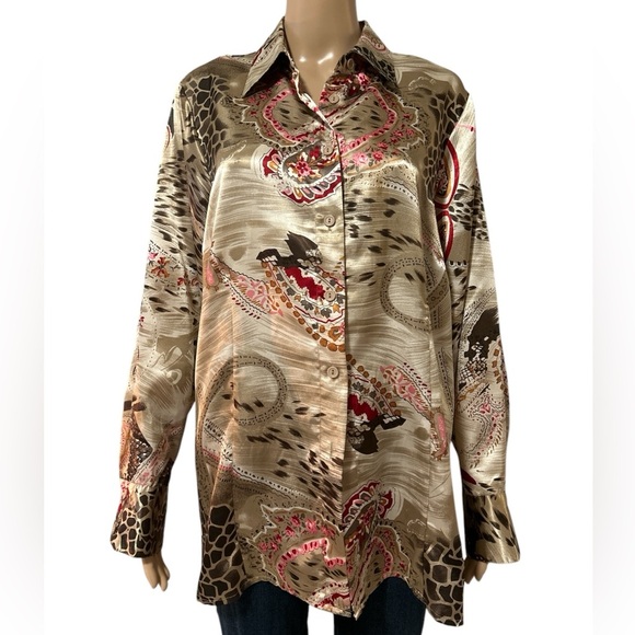 Paisley Print Button-Up Shirt - Picture 2 of 5